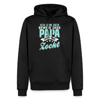 Lustiger Papa Spruch Zocker Videospiel Geschenk - Männer Premium Bio Hoodie - Schwarz - Vorne - Nico (187cm)