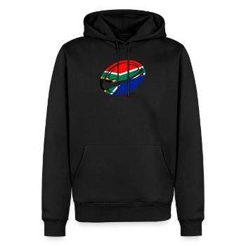 South Africa rugby motif gift - Men’s Premium Organic Hoodie - black - Front - Nico (187cm)