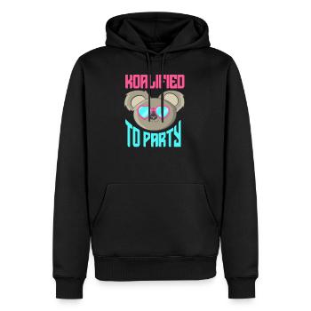 Mignon koala graphique Australie rétro fête - Sweat à capuche Premium bio Homme - noir - Devant - Nico (187cm)