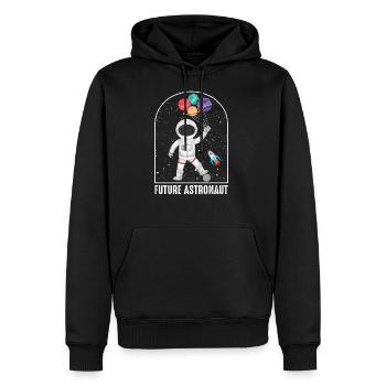 Espace futur astronaute enfant vaisseau spatial - Sweat à capuche Premium bio Homme - noir - Devant - Nico (187cm)