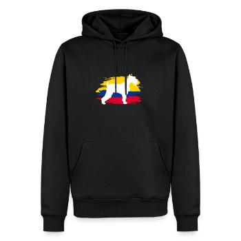 Drapeau de la Colombie et art animalier chien cadeaux - Sweat à capuche Premium bio Homme - noir - Devant - Nico (187cm)