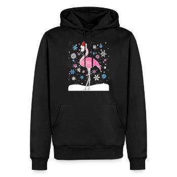 Flamingo cadeau de Noël femmes hommes enfants - Sweat à capuche Premium bio Homme - noir - Devant - Nico (187cm)