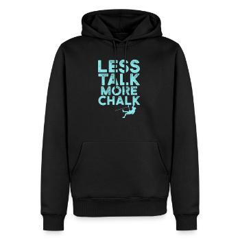 Less Talk More Chalk - Männer Premium Bio Hoodie - Schwarz - Vorne - Nico (187cm)