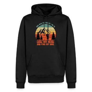 Dans la forêt, perds mon esprit, trouve mon âme - Sweat à capuche Premium bio Homme - noir - Devant - Nico (187cm)