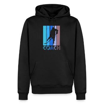 entraîneur de hockey - Sweat à capuche Premium bio Homme - noir - Devant - Nico (187cm)