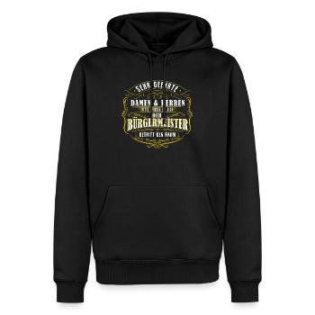 Bürgermeister Mayor Bürger Geschenk & Politik - Männer Premium Bio Hoodie - Schwarz - Vorne - Nico (187cm)
