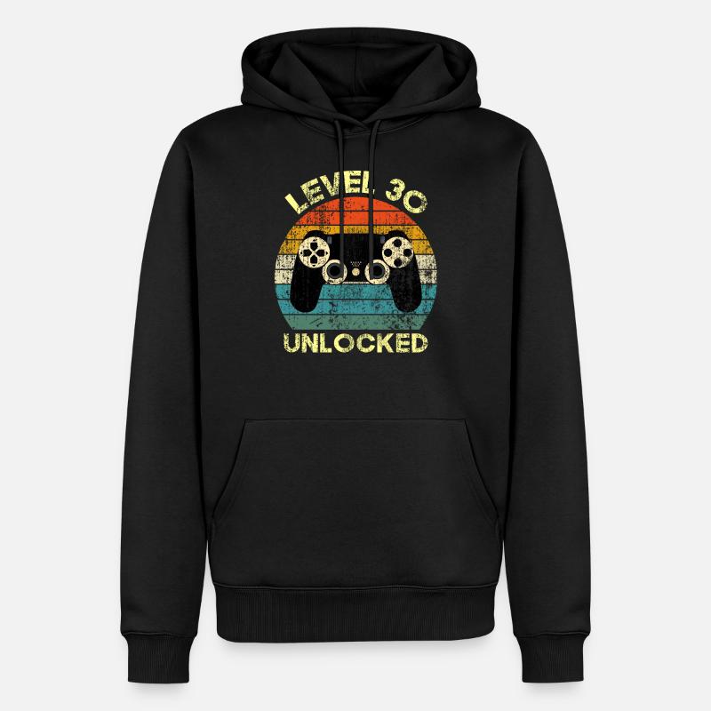 STUFE 30 ENTSPERRT Birhday Geschenk - Männer Premium Bio Hoodie - Schwarz