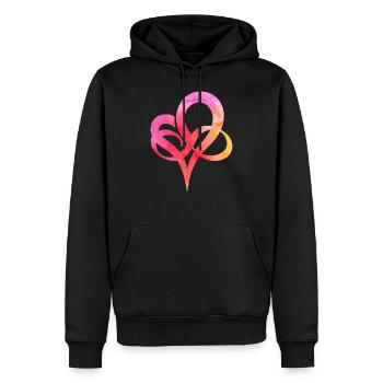 Wasserfarbe Herz - Männer Premium Bio Hoodie - Schwarz - Vorne - Nico (187cm)