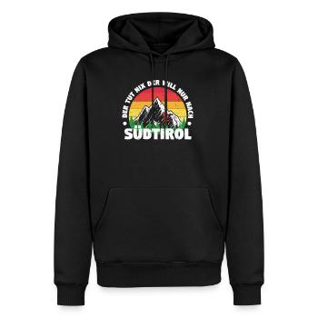 Skifahren Berge Südtirol Wandern Geschenk Alpen - Männer Premium Bio Hoodie - Schwarz - Vorne - Nico (187cm)