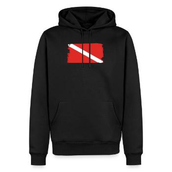 Taucher Flagge - Männer Premium Bio Hoodie - Schwarz - Vorne - Nico (187cm)