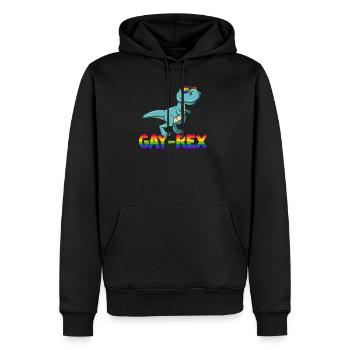 Gay Rex - Männer Premium Bio Hoodie - Schwarz - Vorne - Nico (187cm)