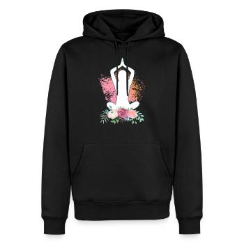 Vêtements de yoga Namaste Pour dames, Hommes Et Enfants - Sweat à capuche Premium bio Homme - noir - Devant - Nico (187cm)