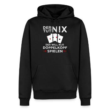 Doppelkopf Kartenspiel Schnapsen Geschenk - Männer Premium Bio Hoodie - Schwarz - Vorne - Nico (187cm)