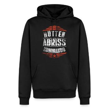 Hütten-Abriss-Kommando - Männer Premium Bio Hoodie - Schwarz - Vorne - Nico (187cm)