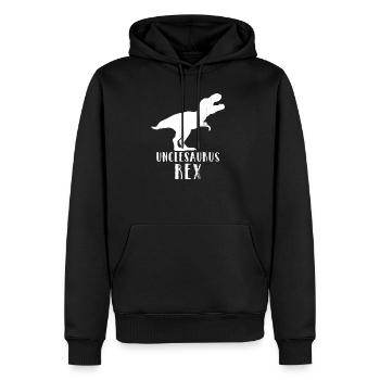 oncle - Sweat à capuche Premium bio Homme - noir - Devant - Nico (187cm)