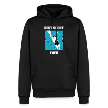 natation - Sweat à capuche Premium bio Homme - noir - Devant - Nico (187cm)