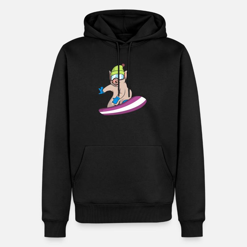 Pistensau - Sweat à capuche Premium bio Homme - noir