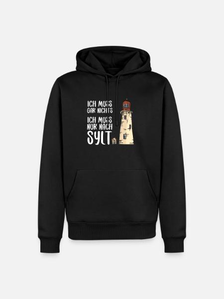 Insel Sylt Urlaub Geschenkidee - Männer Premium Bio Hoodie - Schwarz