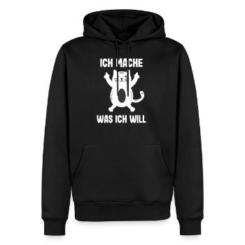 Freches Kätzchen Lustige Katze Rebell Mittelfinger - Männer Premium Bio Hoodie - Schwarz - Vorne - Nico (187cm)