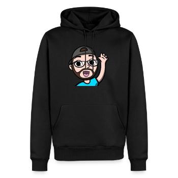 Conception de bande dessinée drôle Hi Emoji par streamer de jeu - Sweat à capuche Premium bio Homme - noir - Devant - Nico (187cm)