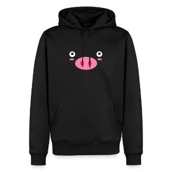 Schneinchen visage cochon doux - Sweat à capuche Premium bio Homme - noir - Devant - Nico (187cm)