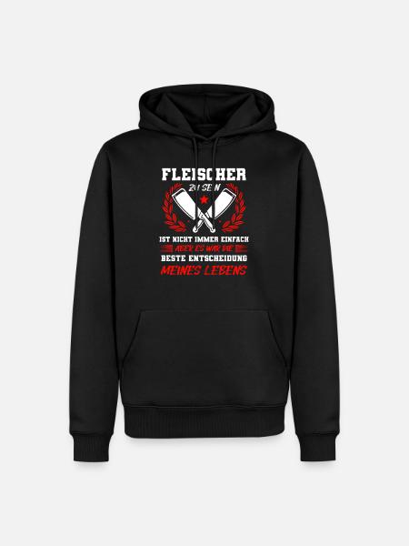 Fleischer Wurst Metzger Geschenk - Männer Premium Bio Hoodie - Schwarz