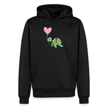 Valentine's Day Turtle Heart Love - Men’s Premium Organic Hoodie - black - Front - Nico (187cm)