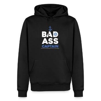 Captain Bad Ass Husband Boyfriend Sailor Boat Love - Sweat à capuche Premium bio Homme - noir - Devant - Nico (187cm)