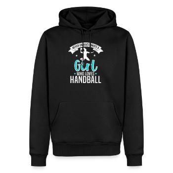 handball - Sweat à capuche Premium bio Homme - noir - Devant - Nico (187cm)