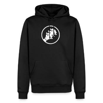 Gitarre und E-Gitarre Symbol - Männer Premium Bio Hoodie - Schwarz - Vorne - Nico (187cm)