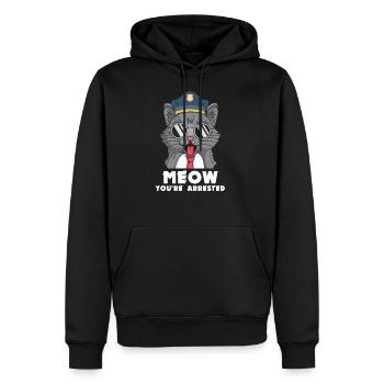 Meow a arrêté le policier du chaton de la police du chat - Sweat à capuche Premium bio Homme - noir - Devant - Nico (187cm)