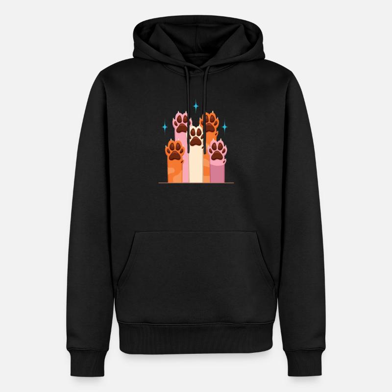 Pattes de chien - Sweat à capuche Premium bio Homme - noir