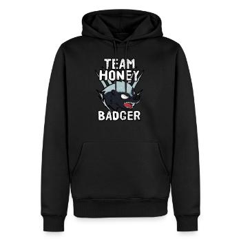 Team Honey Badger - Männer Premium Bio Hoodie - Schwarz - Vorne - Nico (187cm)
