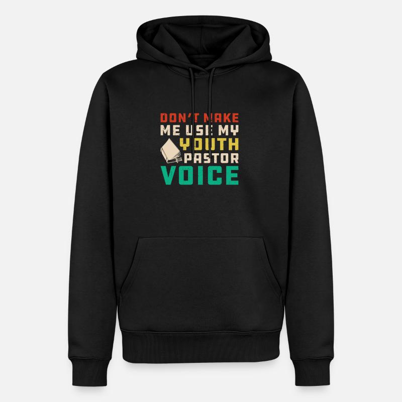 Pastor - Männer Premium Bio Hoodie - Schwarz