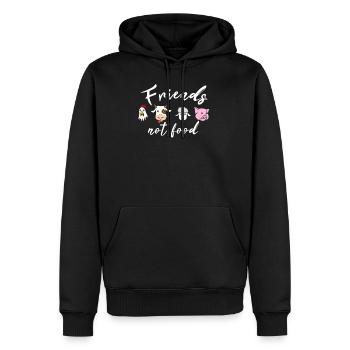 Des amis pas de la nourriture - Sweat à capuche Premium bio Homme - noir - Devant - Nico (187cm)