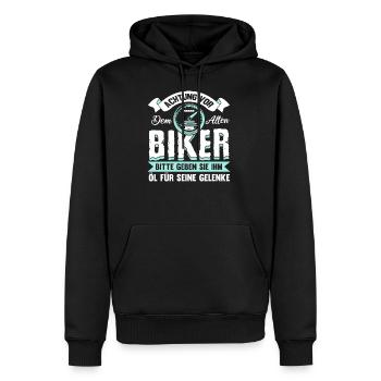 Lustig Motorrad Bike Opa Rente Geschenk Spruch - Männer Premium Bio Hoodie - Schwarz - Vorne - Nico (187cm)