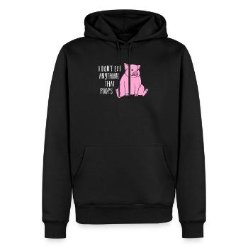 Je ne mange rien de caca - Sweat à capuche Premium bio Homme - noir - Devant - Nico (187cm)