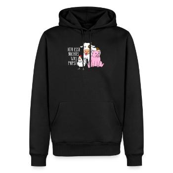 Ich esse nichts was pupst - Männer Premium Bio Hoodie - Schwarz - Vorne - Nico (187cm)
