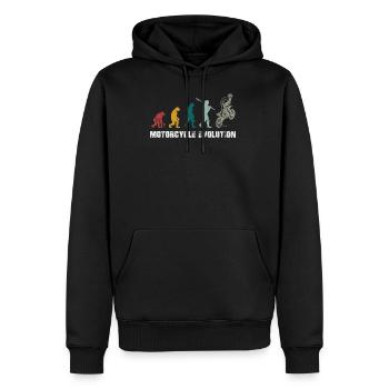 Motorrad Evolution Motocross Biker Motorsport - Männer Premium Bio Hoodie - Schwarz - Vorne - Nico (187cm)