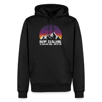 Neuseeland New Zealand IS CALLING AND I MUST GO - Männer Premium Bio Hoodie - Schwarz - Vorne - Nico (187cm)