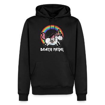 Süßes Death Metal Unicorn Punker Musik Einhorn - Männer Premium Bio Hoodie - Schwarz - Vorne - Nico (187cm)