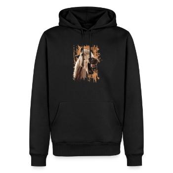 cheval - Sweat à capuche Premium bio Homme - noir - Devant - Nico (187cm)