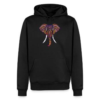 Elefant Elefanten Ganesha Chakra Tribal Yoga - Männer Premium Bio Hoodie - Schwarz - Vorne - Nico (187cm)