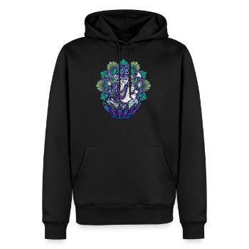 Elefant Yoga Elefanten Mandala Ganesha Chakra - Männer Premium Bio Hoodie - Schwarz - Vorne - Nico (187cm)