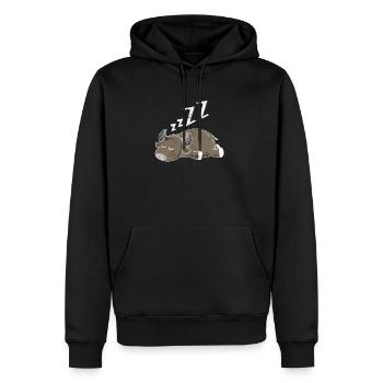 Buffle endormi - Sweat à capuche Premium bio Homme - noir - Devant - Nico (187cm)
