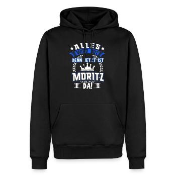Moritz Name Vorname Geschenk - Männer Premium Bio Hoodie - Schwarz - Vorne - Nico (187cm)