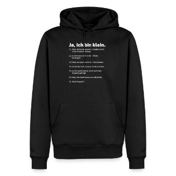 klein sein kleine Menschen kleiner Mann - Männer Premium Bio Hoodie - Schwarz - Vorne - Nico (187cm)