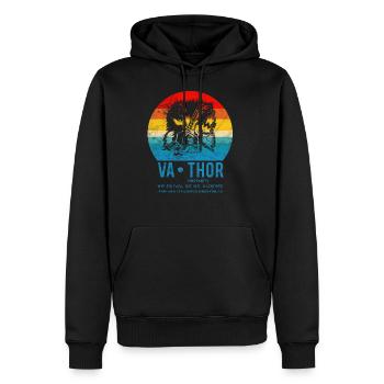 VATHOR Comme un père seulement Fête des pères puissants - Sweat à capuche Premium bio Homme - noir - Devant - Nico (187cm)