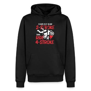 Motocross MX Dirtbike Supercross 2 temps - Sweat à capuche Premium bio Homme - noir - Devant - Nico (187cm)