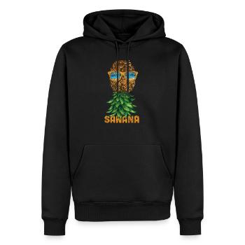 Ananas sur la tête - Sweat à capuche Premium bio Homme - noir - Devant - Nico (187cm)